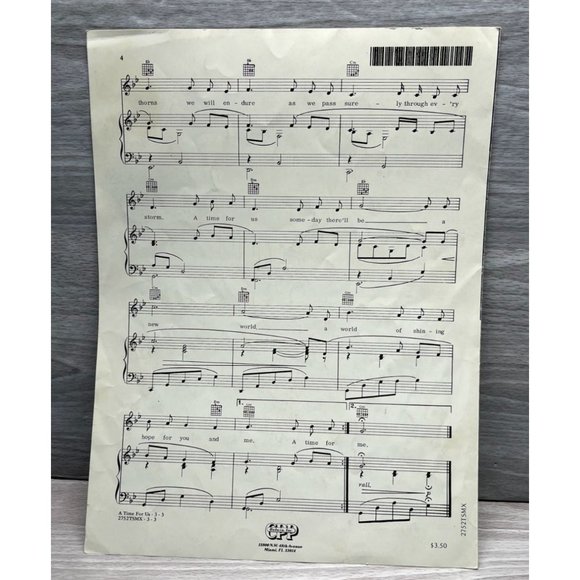 Piano Sheet Music A Time for Us Romeo and Juliet Love Theme 1968 Larry Kusik - Picture 3 of 4